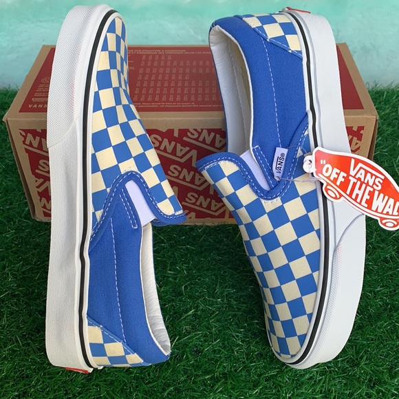 VANS CLASSIC SLIP ON CHKRBRD NEBULAS Bl/Trwht WMNS - Picture 7 of 16